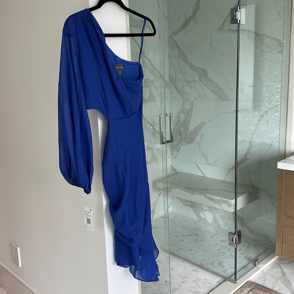 Liv foster royal blue one shoulder, cut out dress. Never worn!!  This season!!